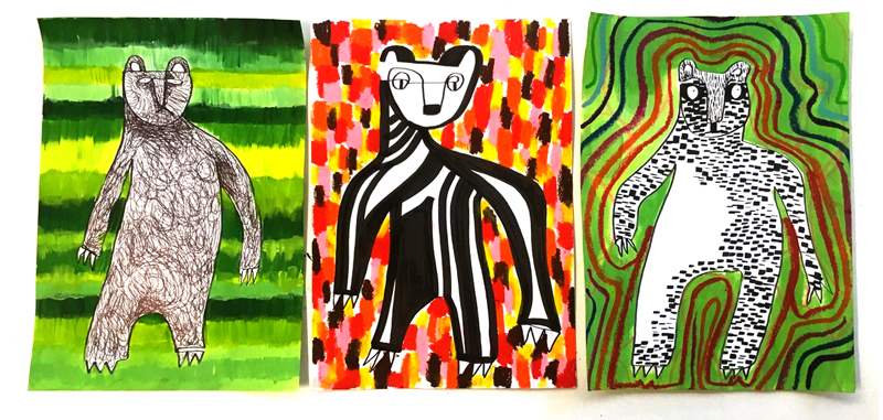 Three Bears Illustration activity outcome example by Kylie Wickham Three Bears Panel 3 Outcomes 800x381