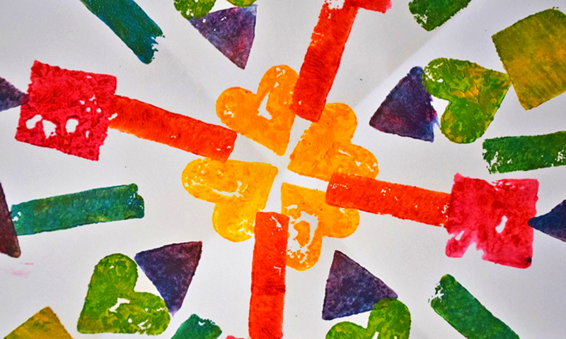Upper Primary Potato Printing activity outcome example by Kylie Wickham Upper Primary Printing Web Icon 500x500